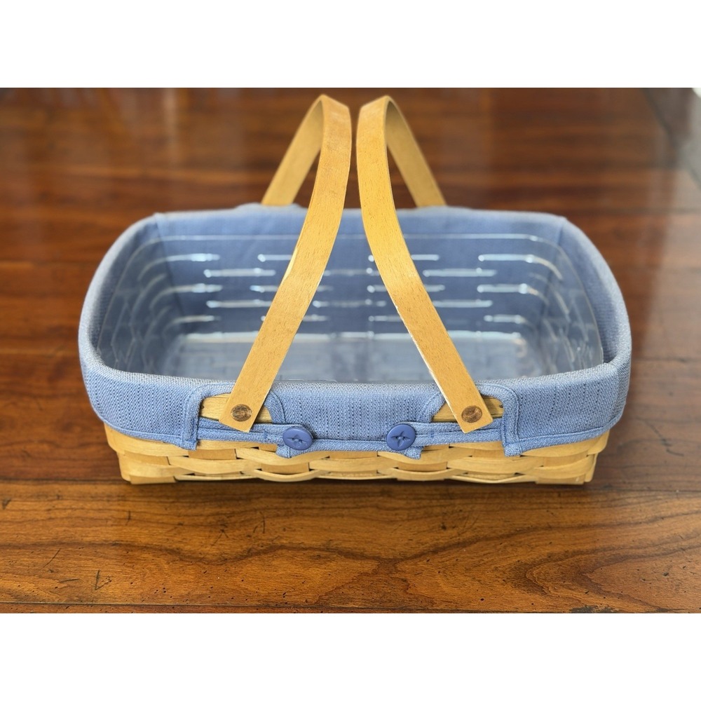 2005 Longaberger Large Market Basket Combo 14.25" Blue Liner Plastic Protector